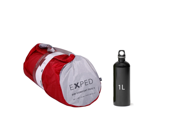 Exped SIM Comfort Duo 5 slaapmat - Robijnrood naast 1L