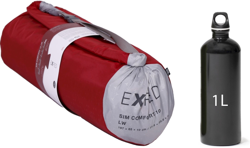 Exped SIM Comfort 10 LW slaapmat - Robijnrood opbergtas naast 1L