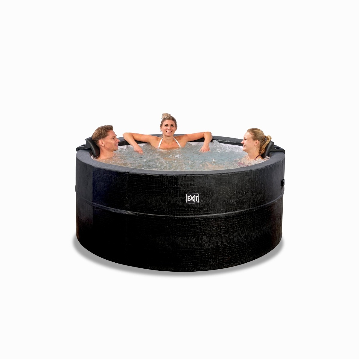 EXIT Hoofdsteun en bekerhouder voor Leather Premium opbouw spa in gebruik