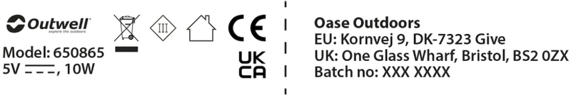 Outwell Orion Lux Cream hanglamp opvouwbaar - Wit