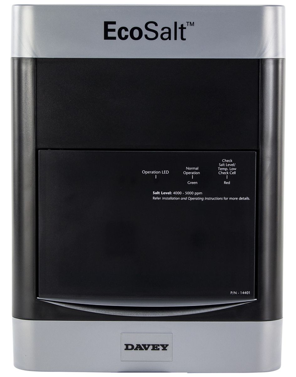 Davey EcoSalt 20 zoutelectrolyse (tot 100 m3) vooraanzicht.