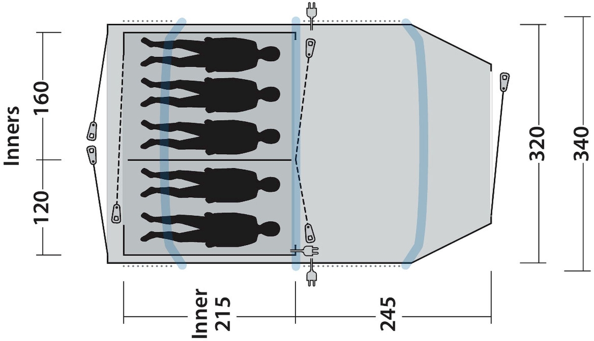 Outwell Starhill 5A opblaasbare tunneltent - 3 persoons