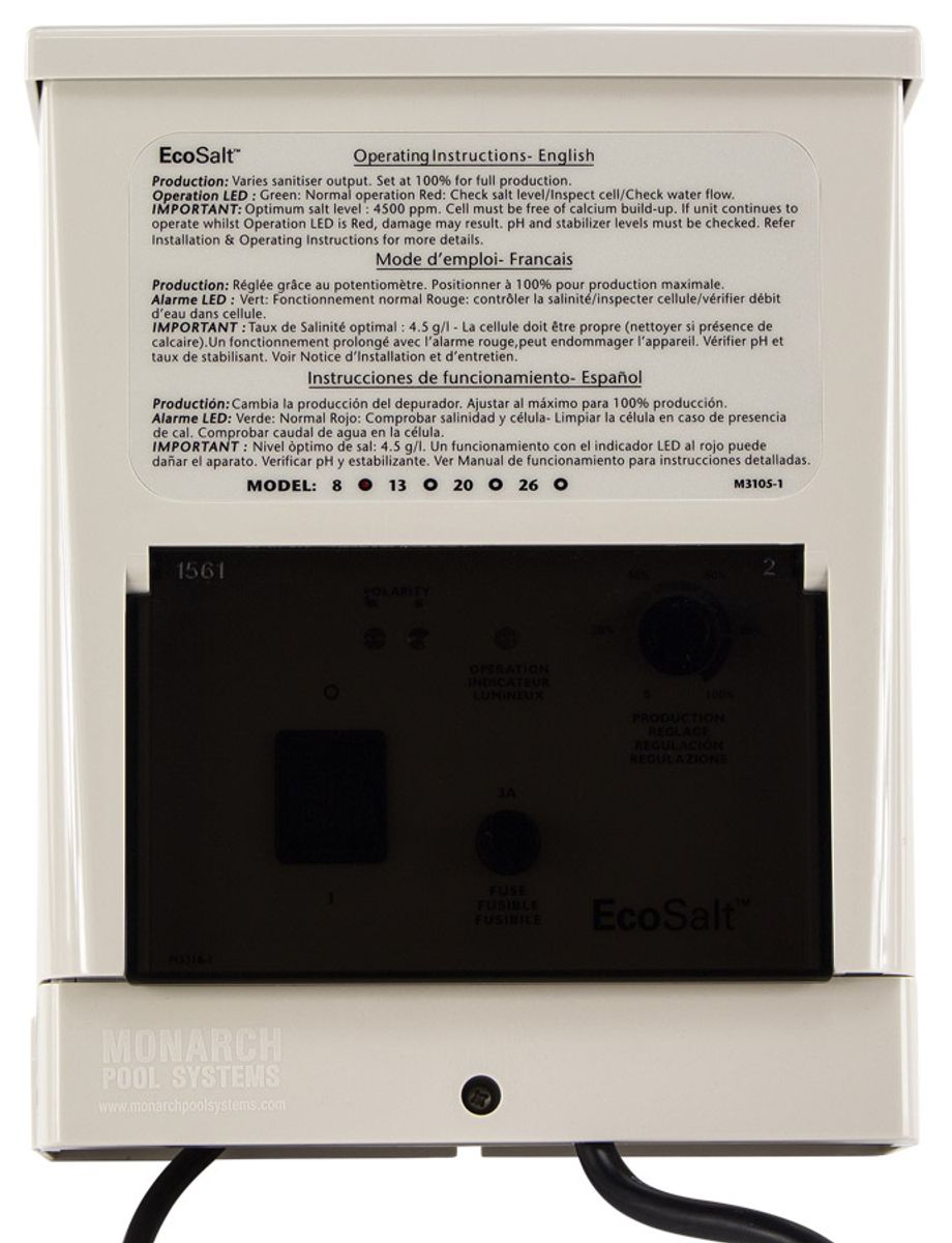 Davey Minisalt zoutelectrolyse (tot 40 m3) voorzijde.