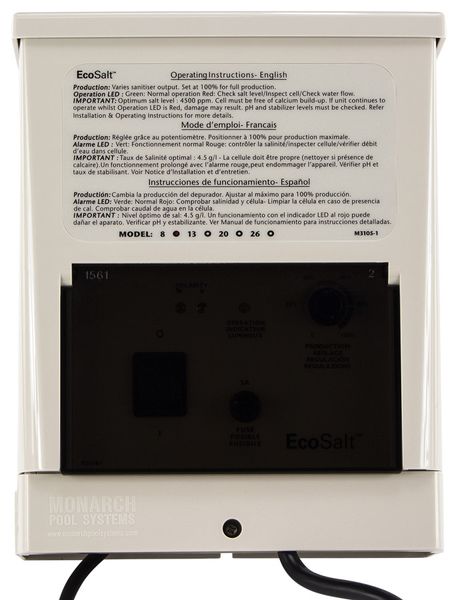 Davey Minisalt zoutelectrolyse (tot 40 m3) voorzijde.