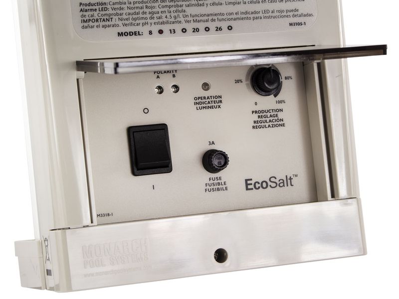 Davey Minisalt zoutelectrolyse (tot 40 m3) bediening. 