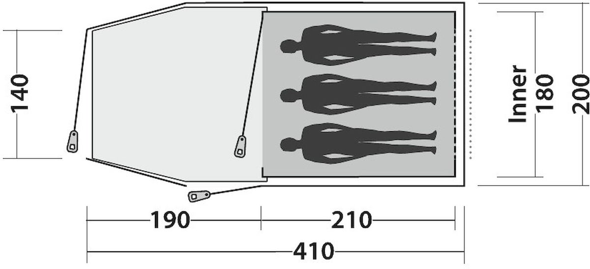 Easy Camp Spirit 300 tunneltent - 3 persoons - Groen