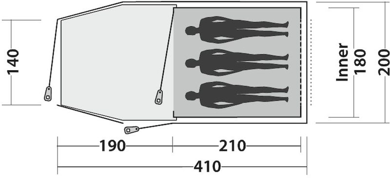 Easy Camp Spirit 300 tunneltent - 3 persoons - Groen