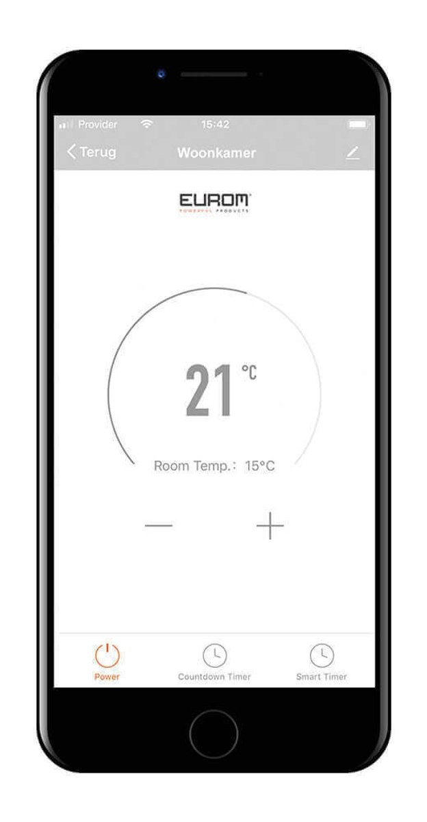 Eurom Alutherm 1000 Wifi elektrische kachel - Wit - app