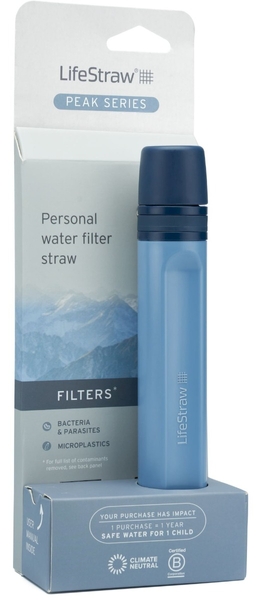 Lifestraw Peak Personal Straw waterfilter - Blauw - verpakking