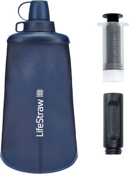 Lifestraw Peak Opvouwbare waterfilter fles - 650 ml - Blauw - inclusief filter