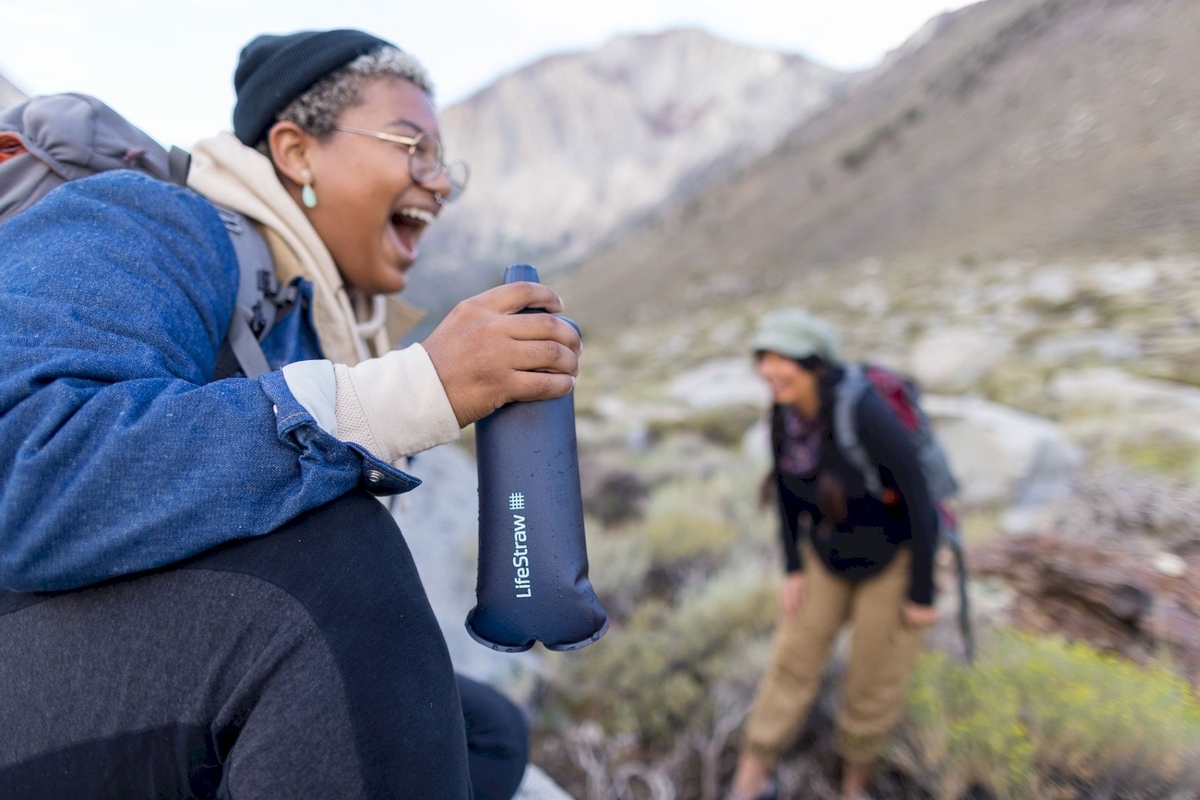 LifeStraw peak Opvouwbare waterfilter fles - trektocht