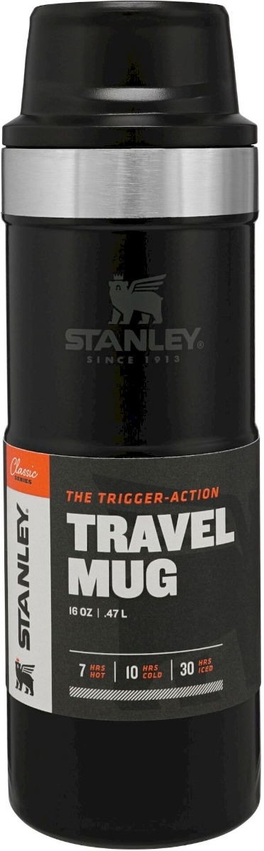 Stanley The Trigger-Action Travel thermosfles - 470 ml - Mat Zwart