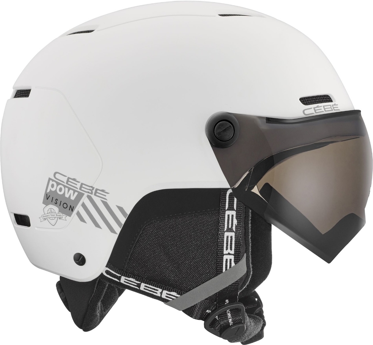 Cébé Pow Vision skihelm - Mat Wit - Oranje lens