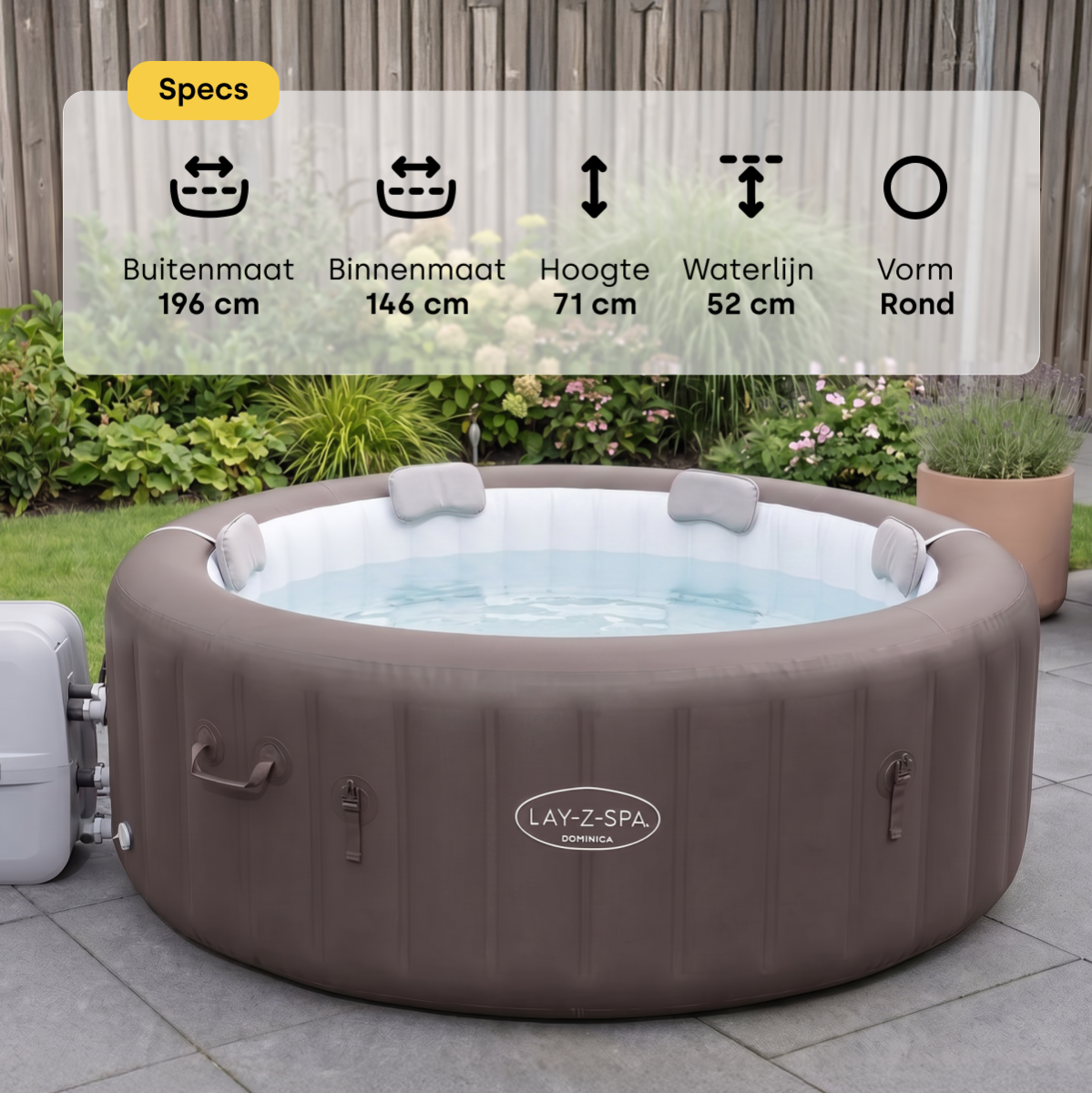 Lay-Z Spa Dominica EnergySense Hydrojet opblaasbare spa - 6 persoons