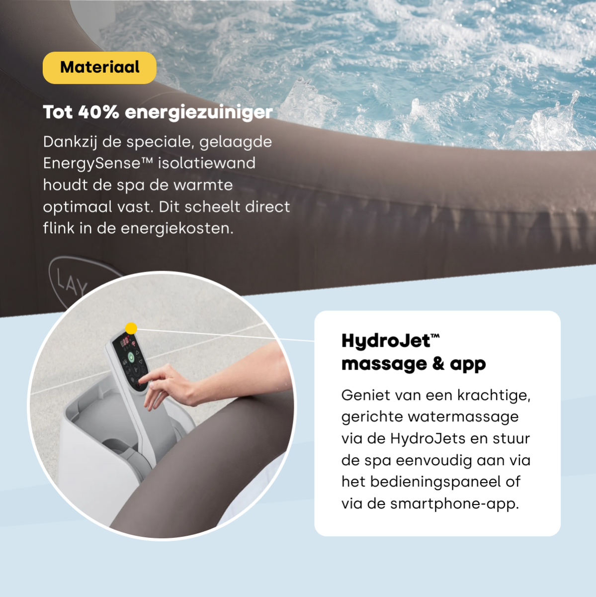 Lay-Z Spa Dominica EnergySense Hydrojet opblaasbare spa - 6 persoons