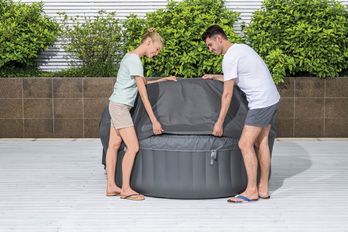 Lay-Z spa energiebesparende cover rond - 6 persoons overheen halen