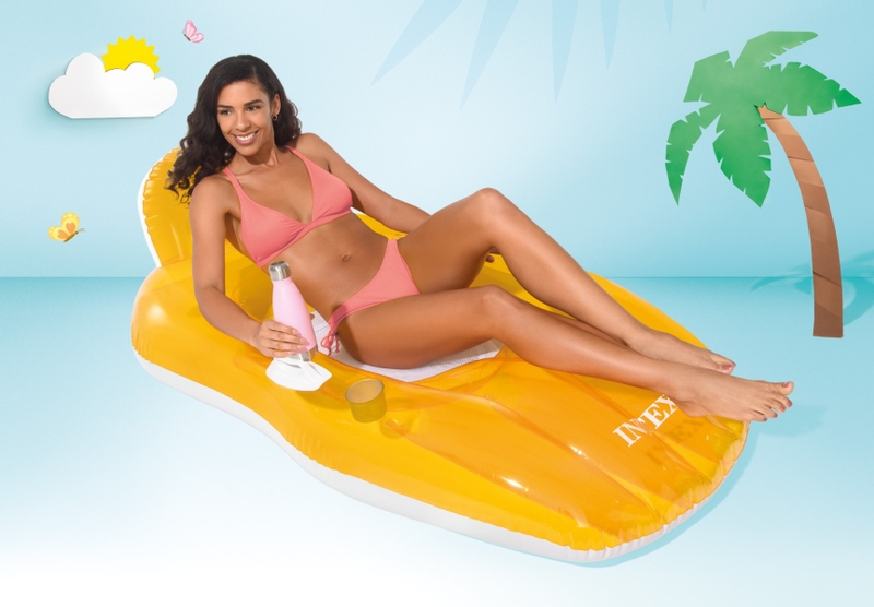 Intex Chill 'N Float opblaasbaar loungebed - Oranje