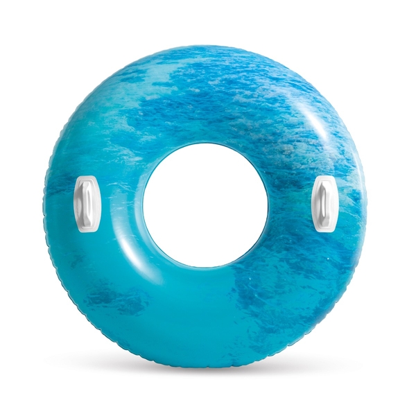 INTEX Waves - Matelas Gonflable 229 X 86 Cm Forme Vagues Avec Oreiller Intégré - 2 Chambres à Air, épaisseur 0.25 Mm