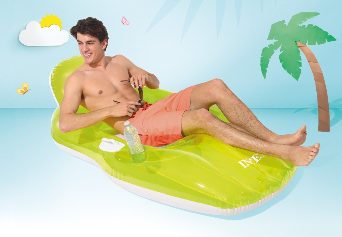 Intex Chill 'N Float opblaasbaar loungebed - Groen