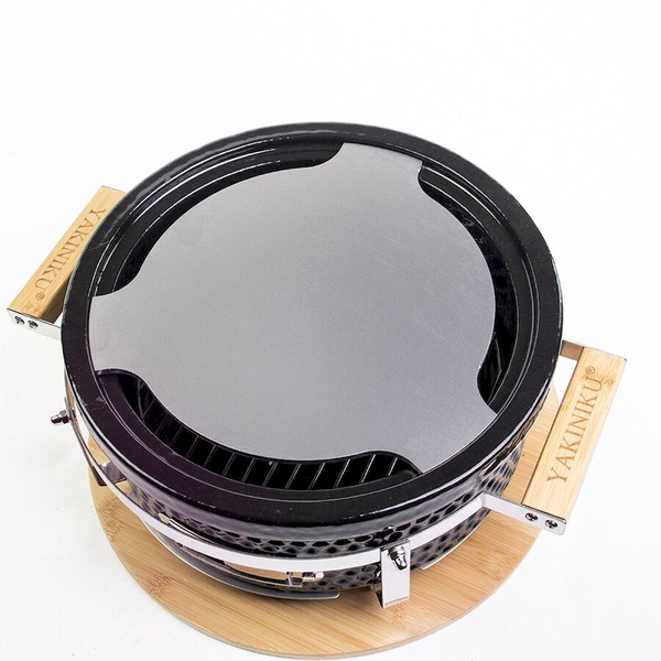 Yakiniki Shichirin Teppanyaki bakplaat - rond op grill