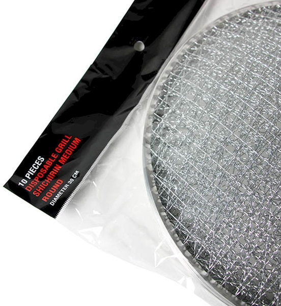 Yakiniku Shichirin wegwerp grillrooster - rond - 10 stuks ingezoomd