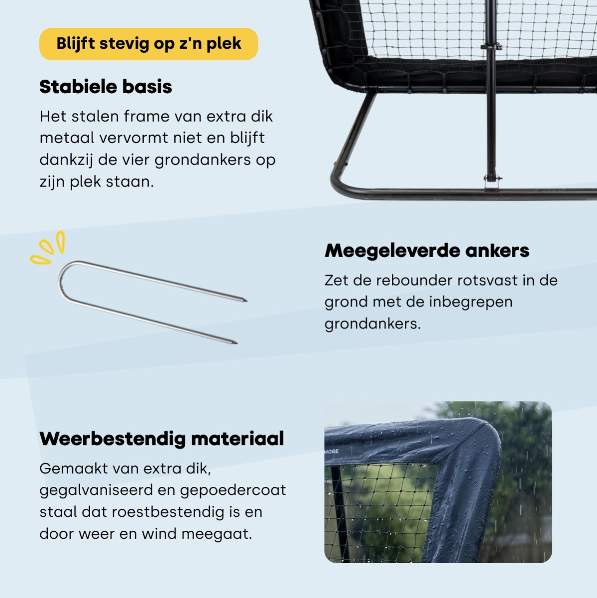 BLITS Rebounder verstellbar - 124 x 124 cm