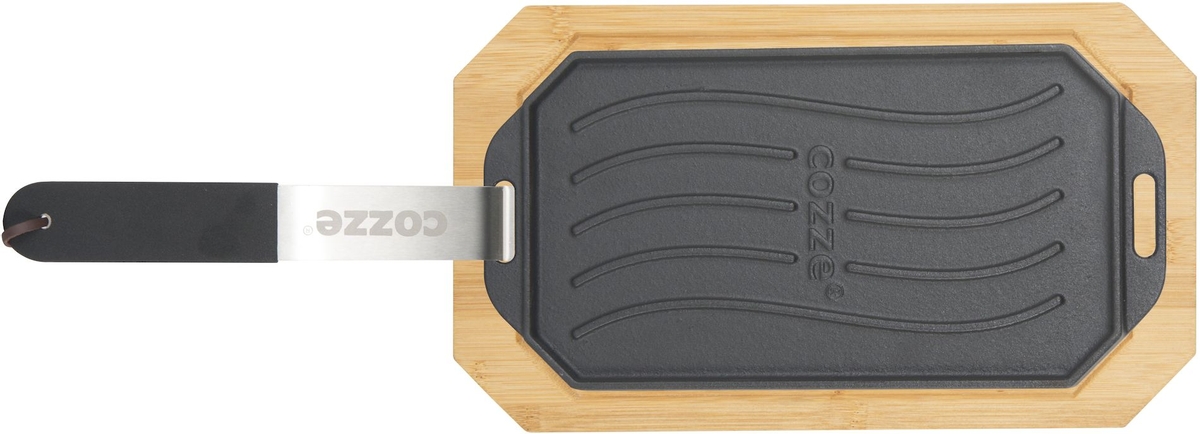 Cozze gietijzeren pan met serveerplank - 16,5 cm - bovenaanzicht