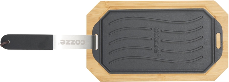 Cozze gietijzeren pan met serveerplank - 16,5 cm - bovenaanzicht