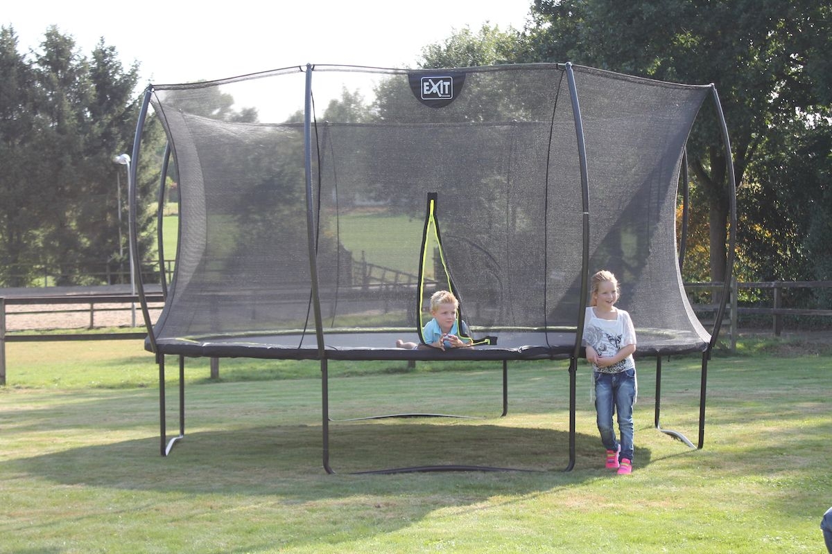 EXIT Silhouette 244 cm zwart trampoline + veiligheidsnet buiten