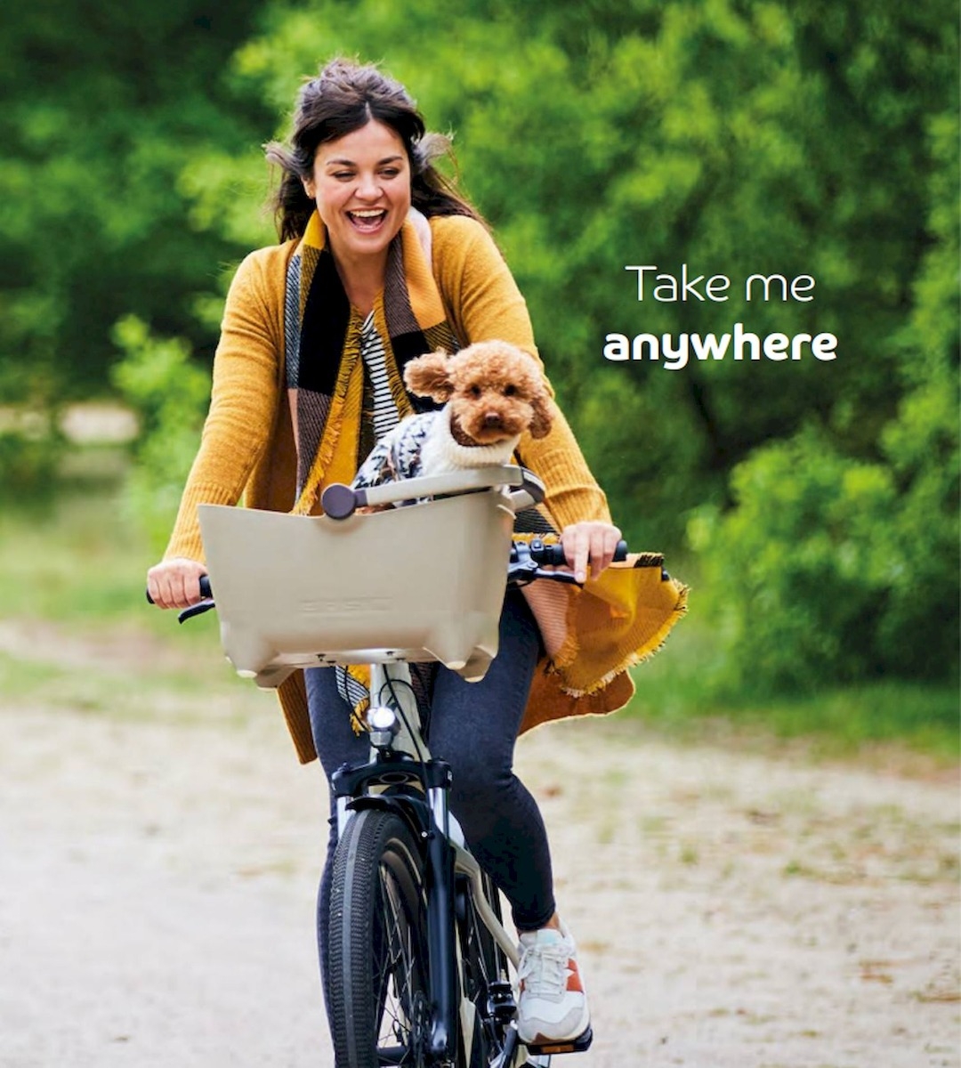 Basil Buddy hondenfietsmand - Voorop - Zand