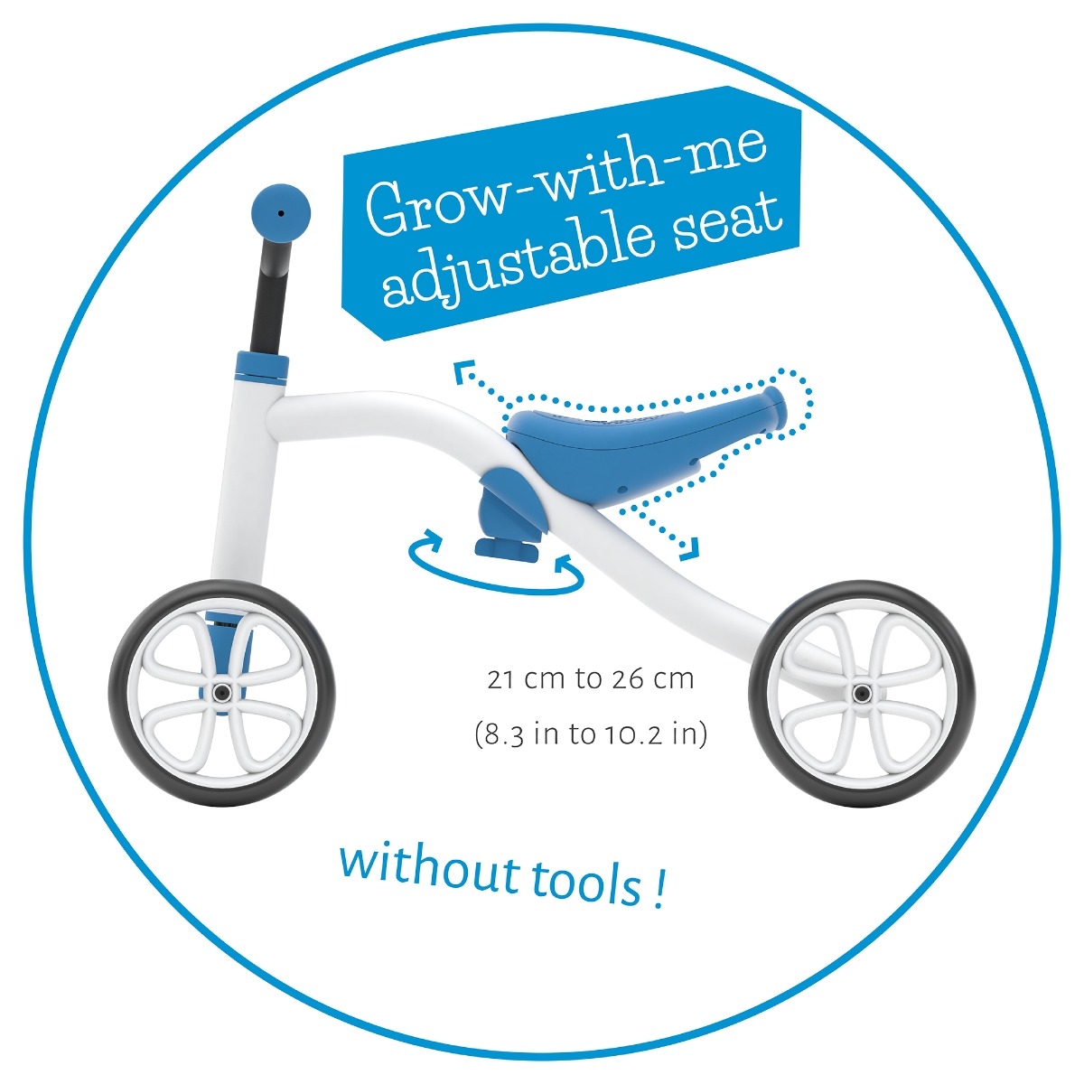 Chillafish Quadie loopfiets - Blauw - zadel