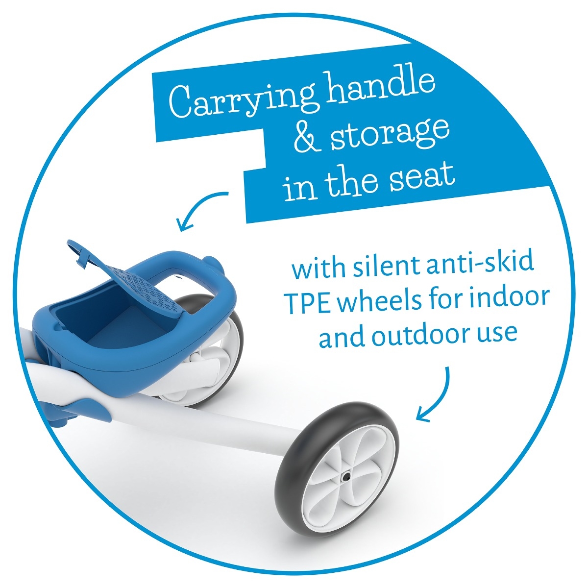 Chillafish Quadie loopfiets - Blauw - wielen