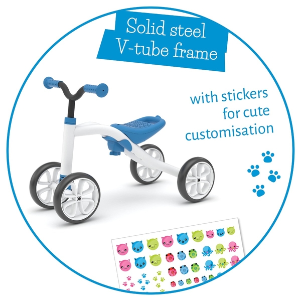 Chillafish Quadie loopfiets - Blauw - stickers
