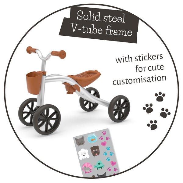 Chillafish Quadie 2 loopfiets - Zilver - stickers