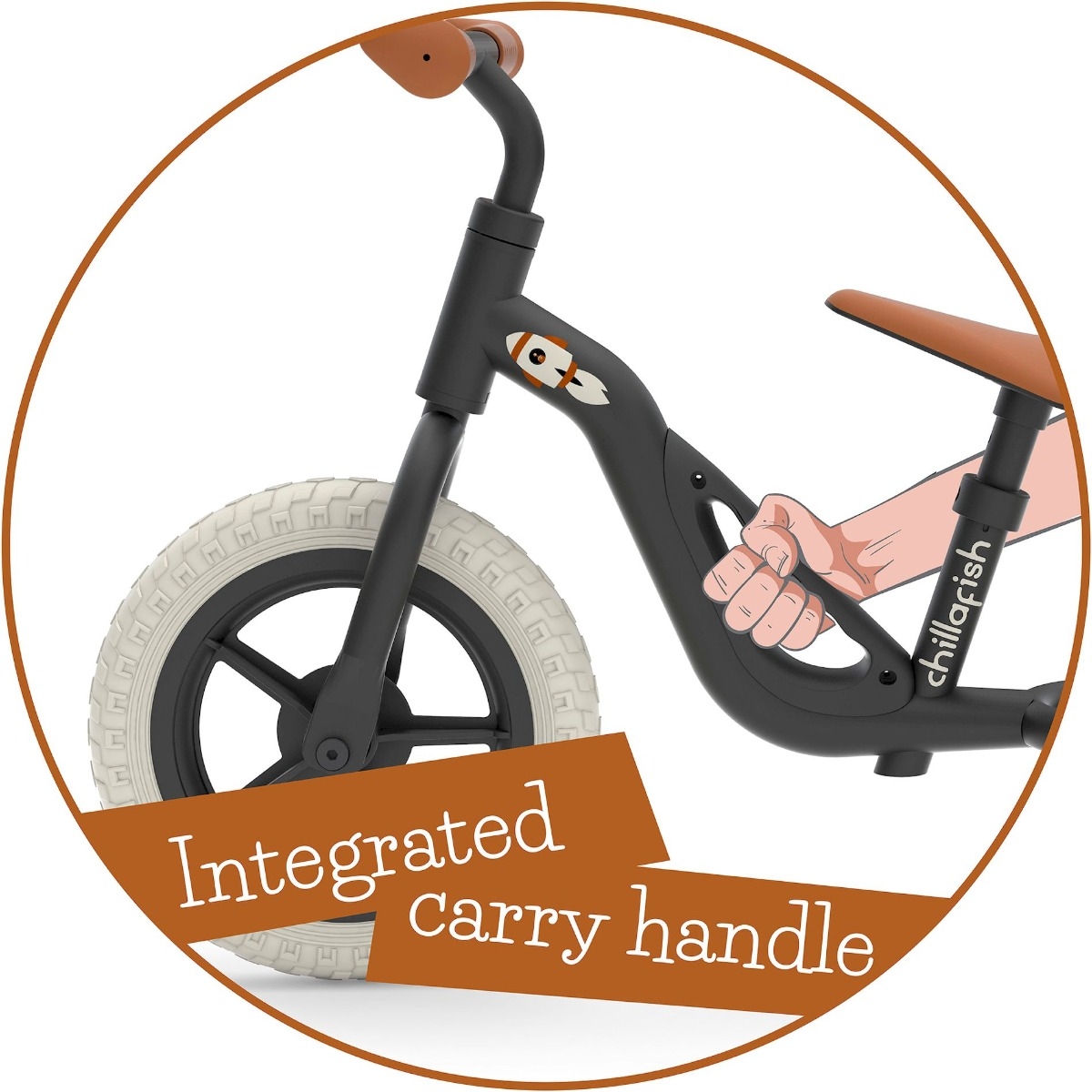 Chillafish Charlie loopfiets - Zwart - handvat