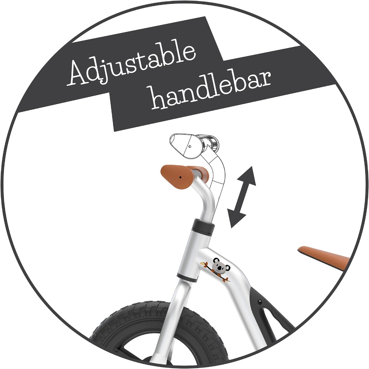 Chillafish Charlie loopfiets - Zilver - stoer