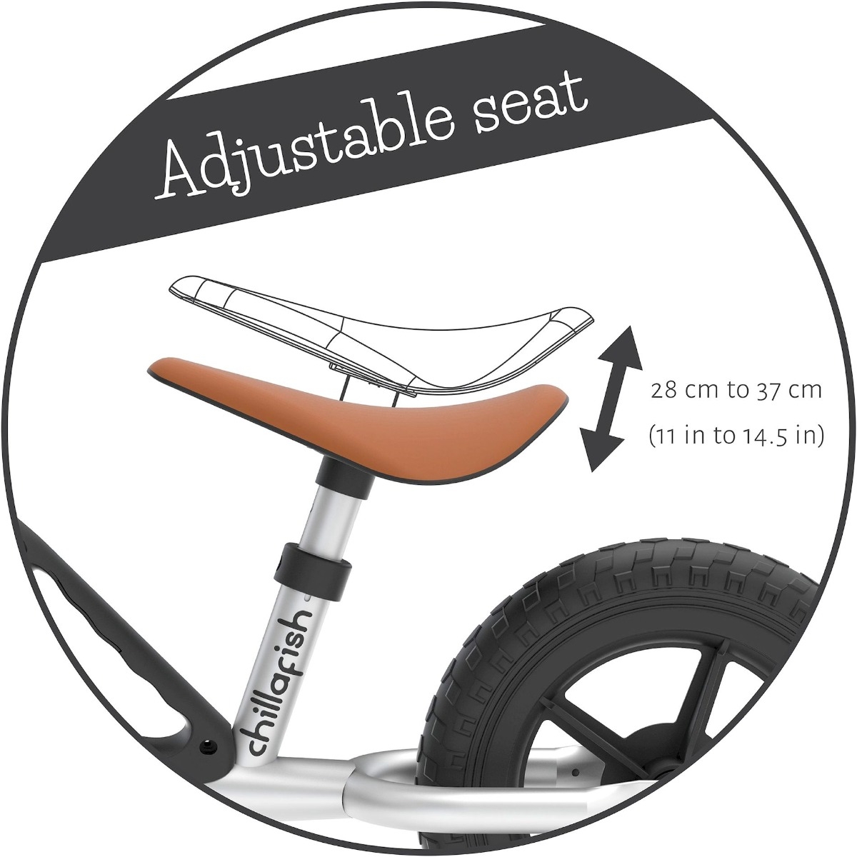 Chillafish Charlie loopfiets - Zilver - zadel