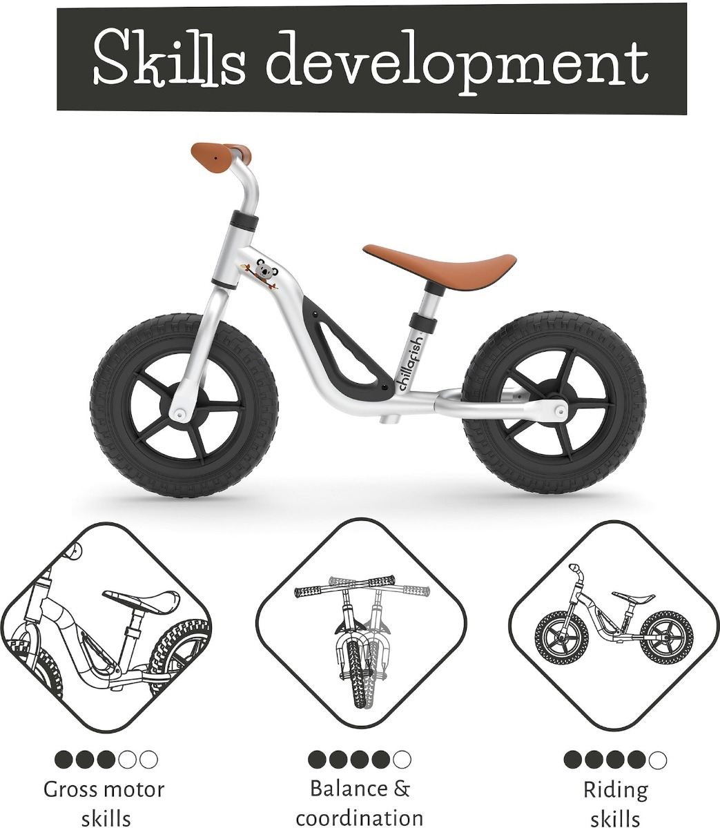 Chillafish Charlie loopfiets - Zilver - skills