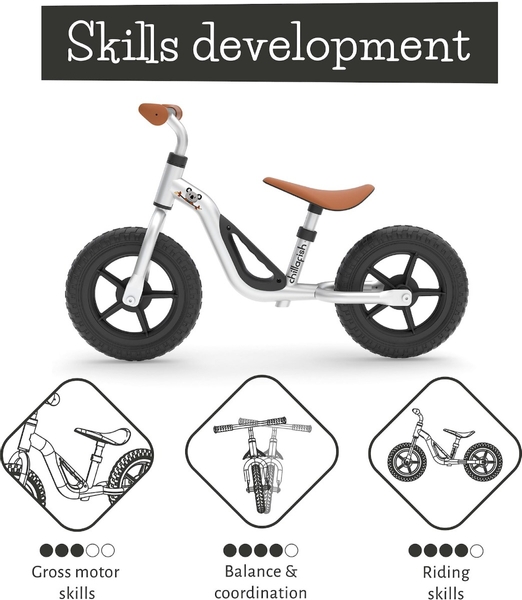 Chillafish Charlie loopfiets - Zilver - skills