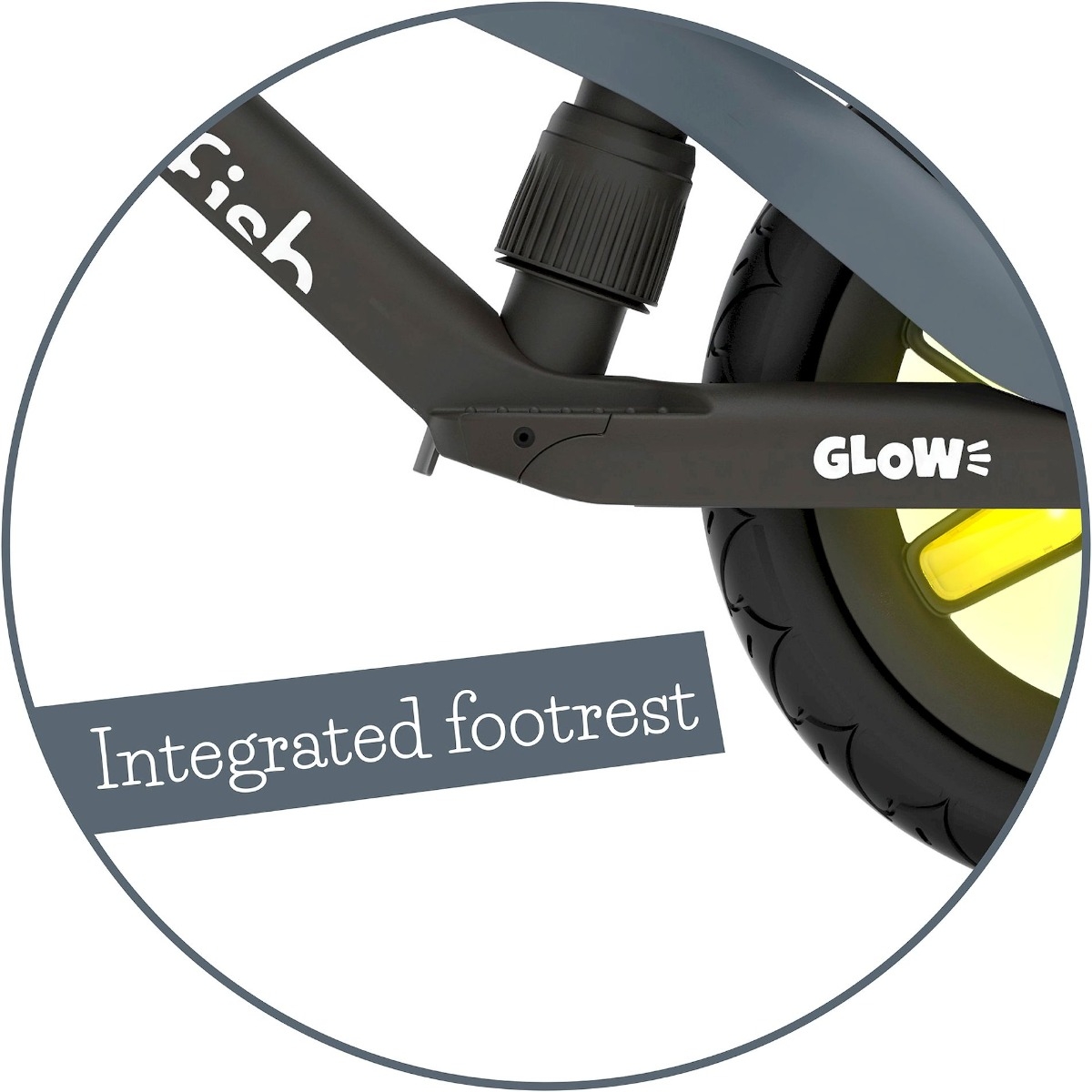 Chillafish BMXie GLOW loopfiets - Zwart - voetensteun