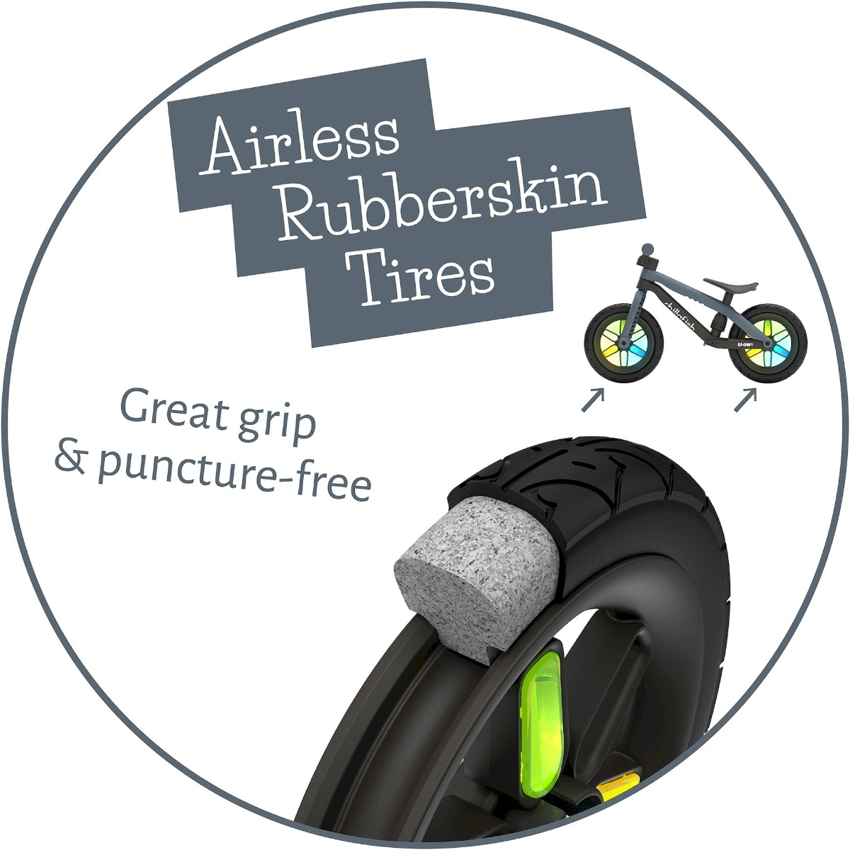 Chillafish BMXie GLOW loopfiets - Zwart - wielen