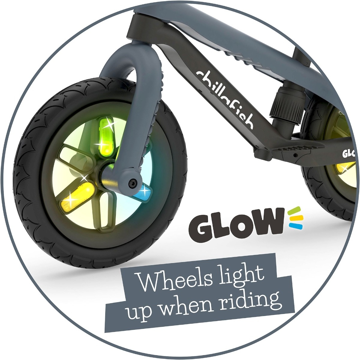Chillafish BMXie GLOW loopfiets - Zwart - wielen