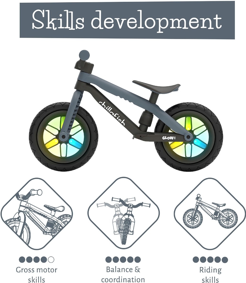 Chillafish BMXie GLOW loopfiets - Zwart - skills