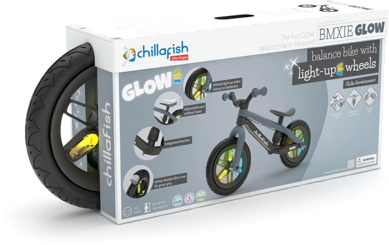Chillafish BMXie GLOW loopfiets - Zwart - verpakking