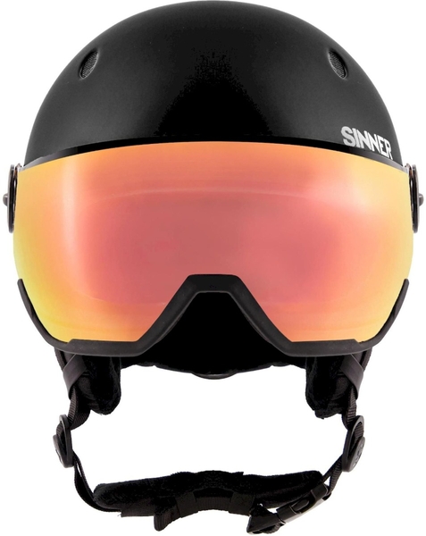 Sinner Titan Visor skihelm - Zwart - Oranje lens