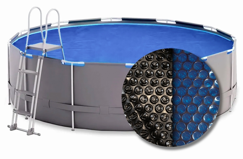 W'eau solar cover rond - 457 cm (zeilmaat 442) - Zwart/Blauw