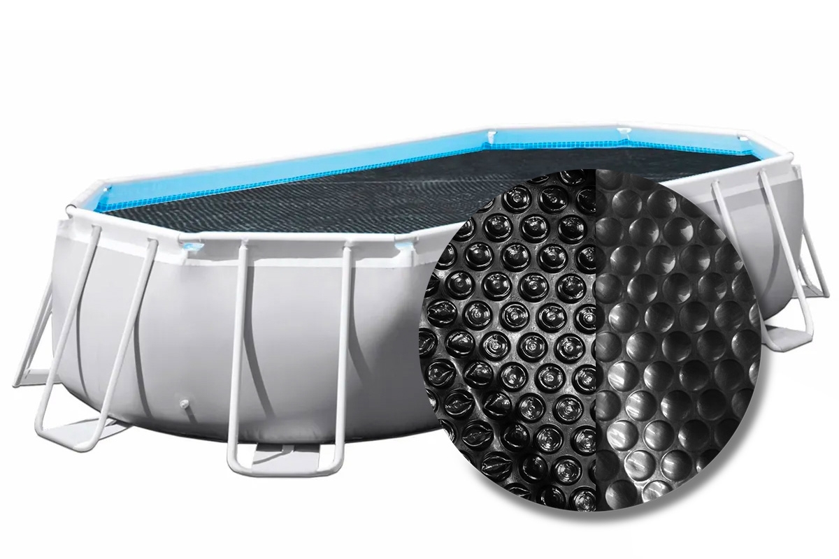 W'eau Premium solar cover ovaal - 765 x 460 cm (zeilmaat 759 x 454) - Zwart
