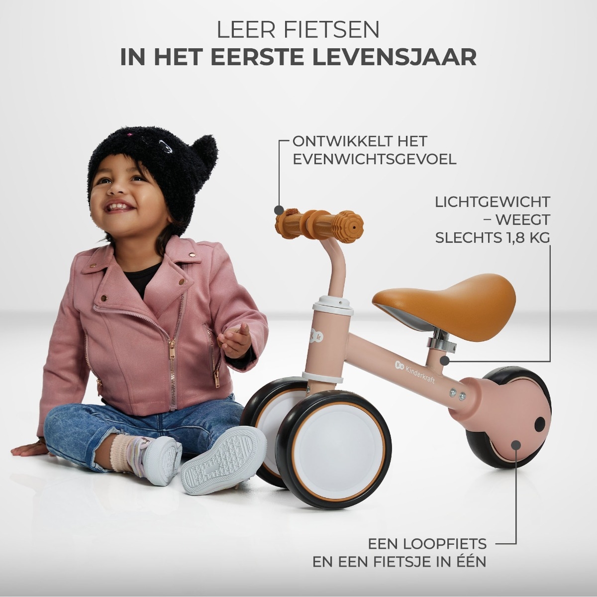 Kinderkraft Cutie loopfiets - Roze
