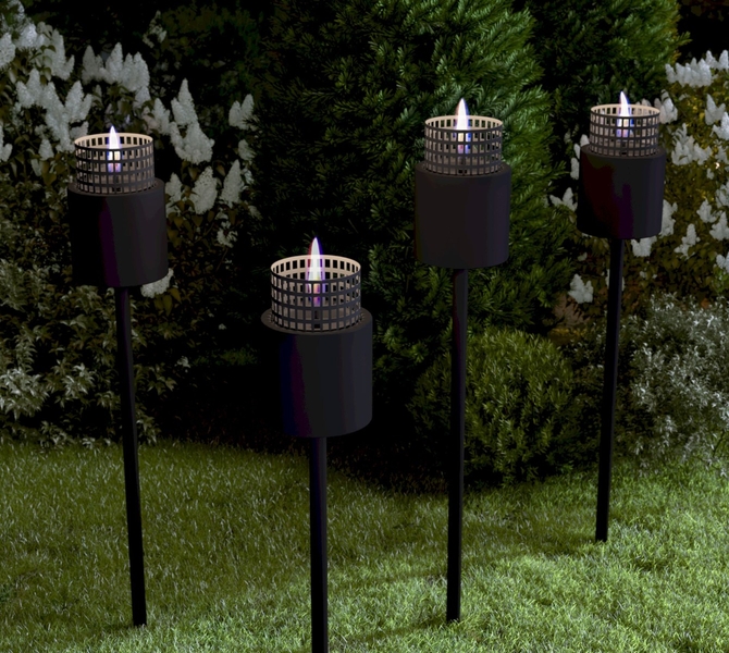 Tenderflame Signal Hill 12 tafelhaard met paal - Zwart