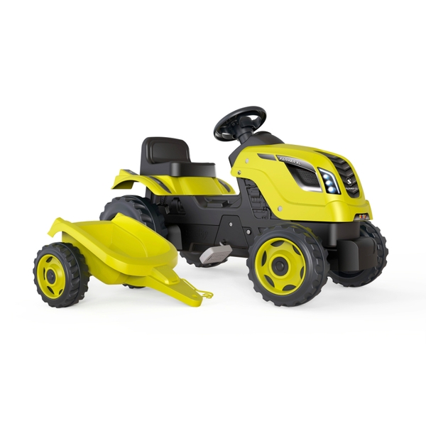 Smoby Farmer XL traptrekker met trailer - Groen